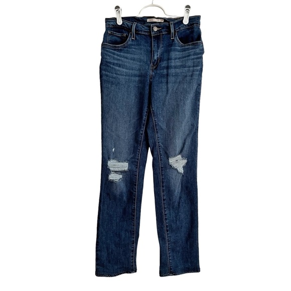 Levi's 724 High Rise Straight Jeans Distressed Ripped - Picture 2 of 16